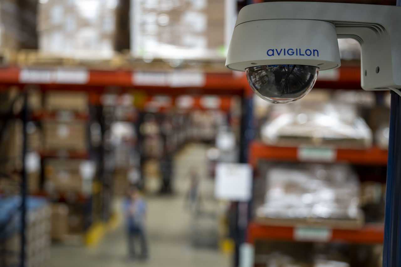 Security Camera in Manufacturing Warehouse