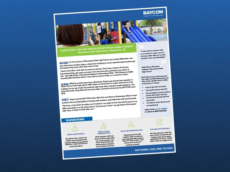 Two-Way Radios Support Special Needs Students