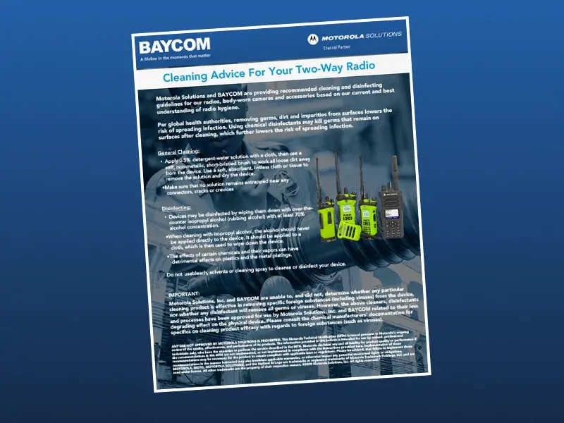Cleaning Advice for Two-Way Radios