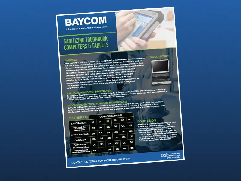 Sanitizing TOUGHBOOK Computers & Tablets
