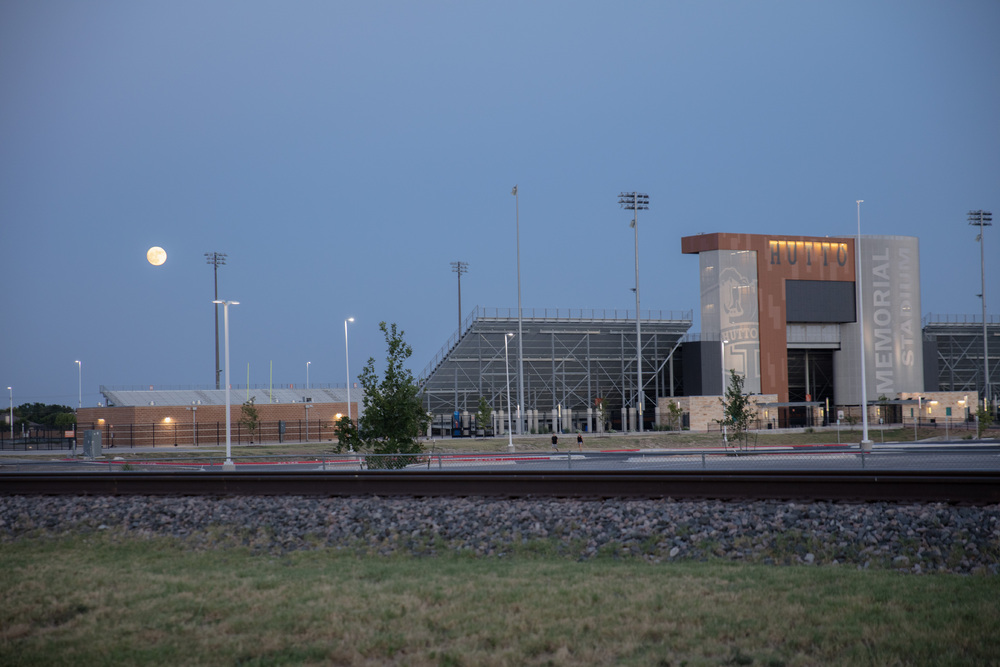outside of a football stadium