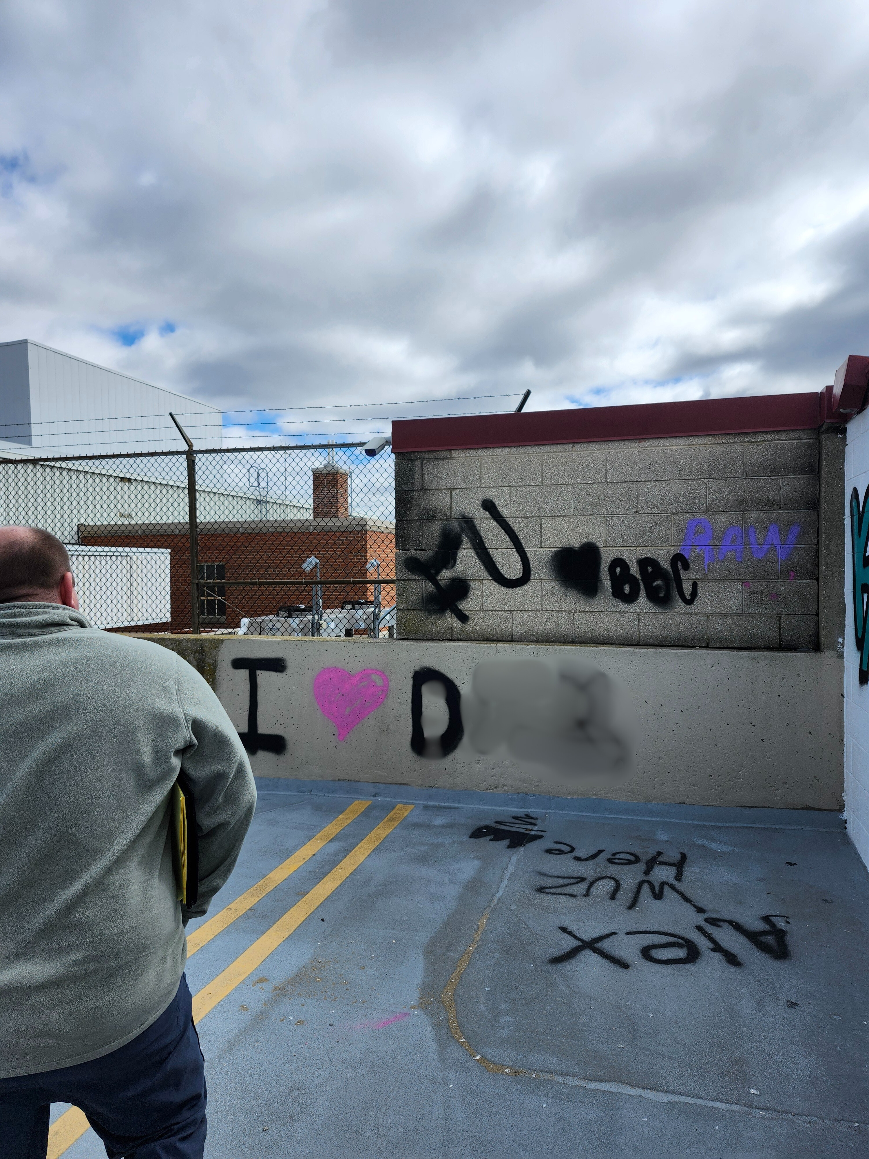 Preventing vandalism at parking structure